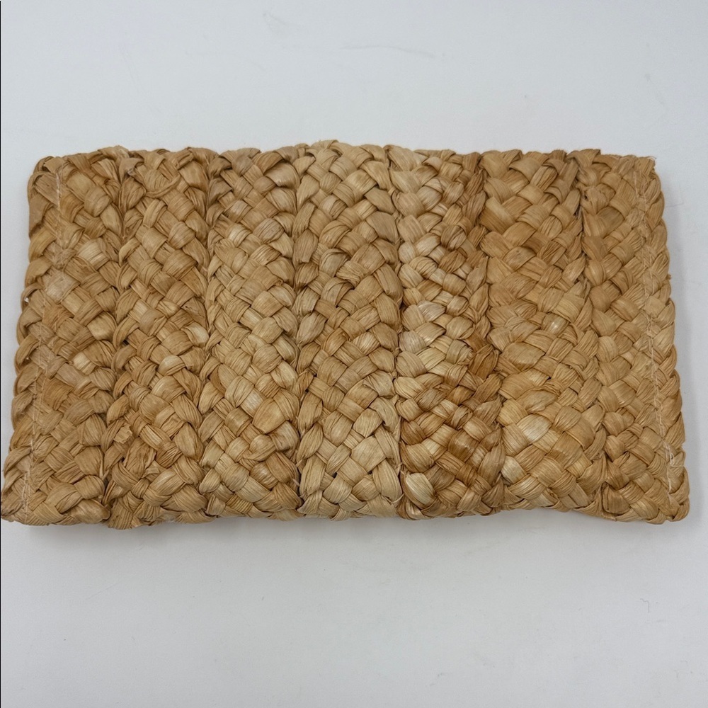 Women’s Woven Straw Envelope Clutch handBag 10.5 x 7 inches - Picture 2 of 4
